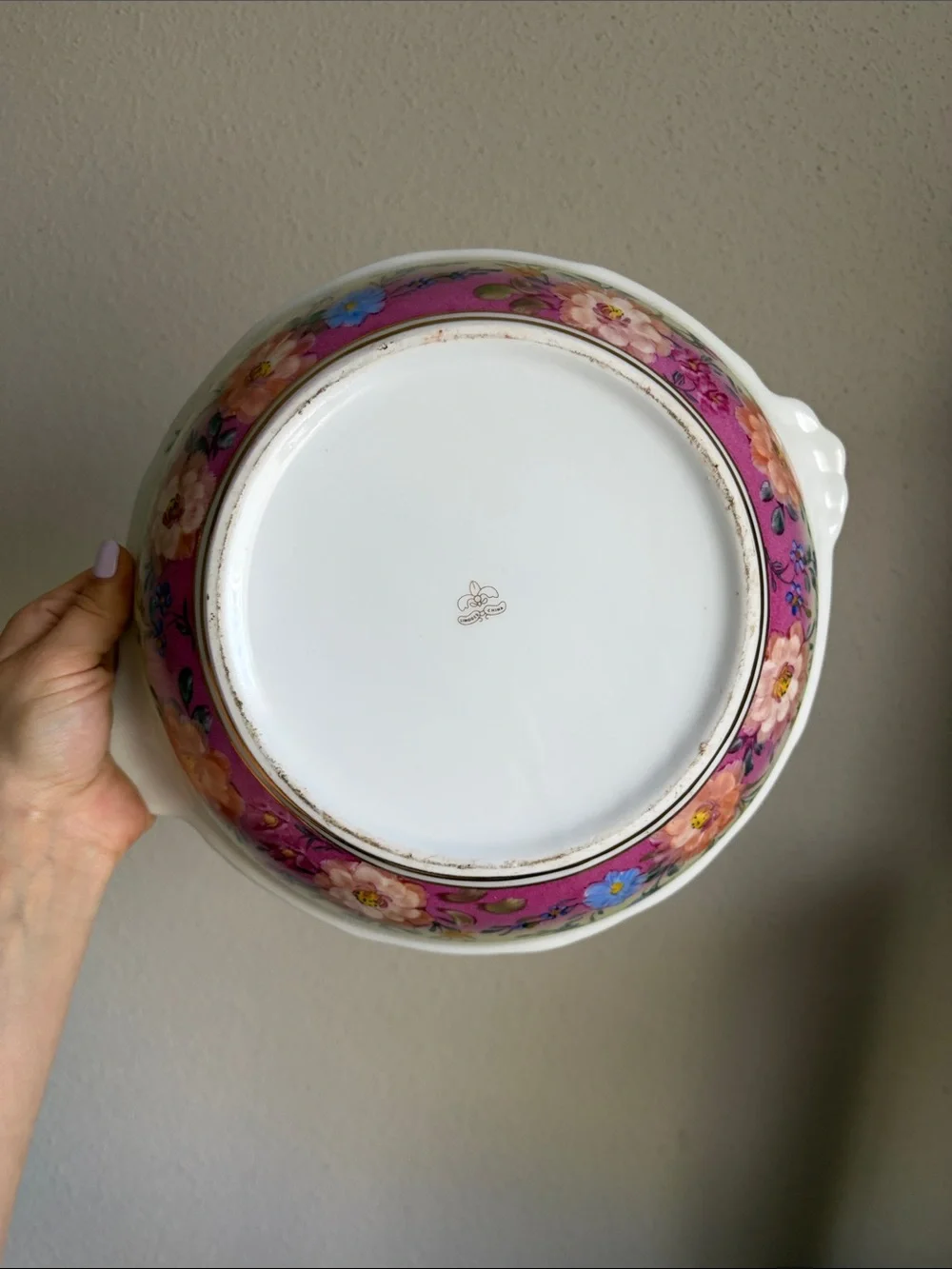 Limoges French Antique Hand Painted and Gilded Handed 10” Serving Bowl - Picture 9 of 14